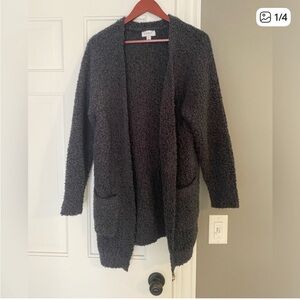 Evereve Charcoal Open Cardigan Sweater